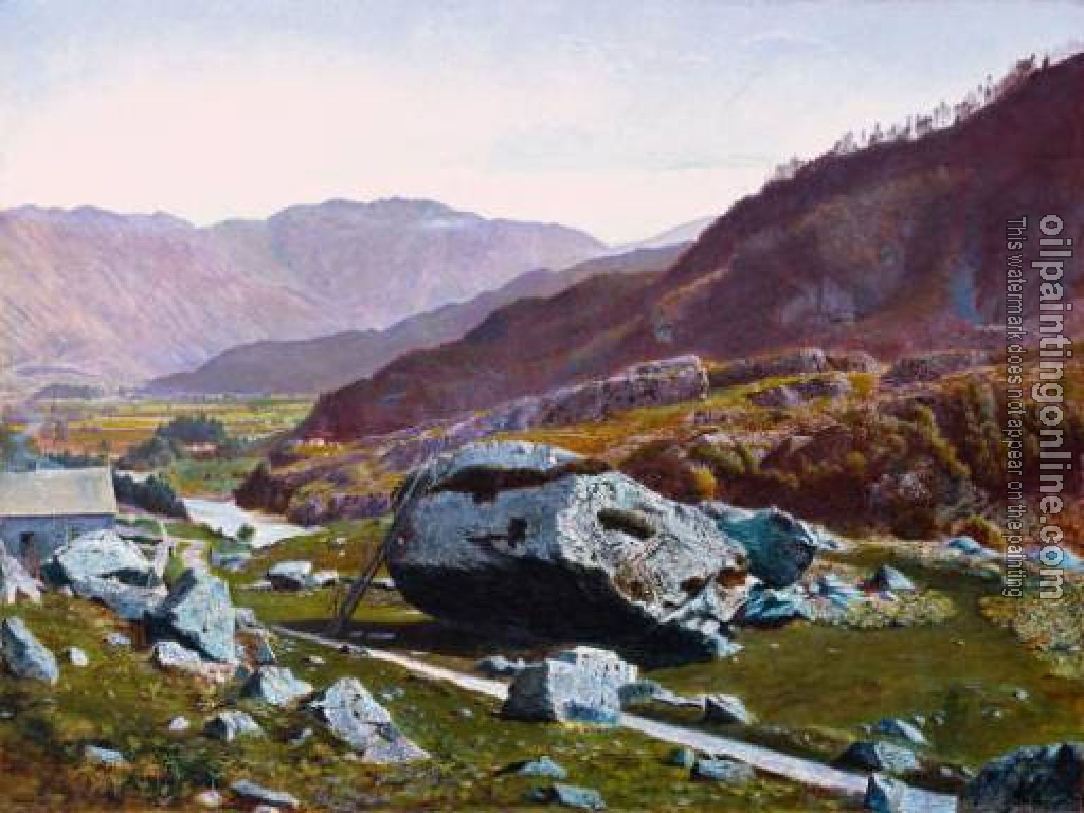 Grimshaw, John Atkinson - Bowder Stone Borrowdale